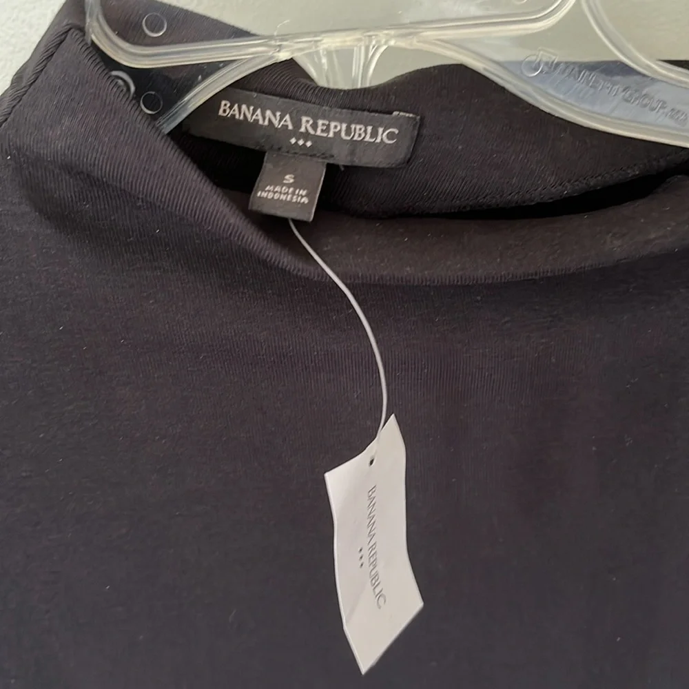 Banana Republic Black Long Sleeve Mock Neck Top - Picture 7 of 8